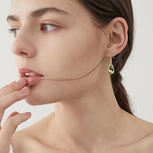 Image of LUHE Bee Earrings for Women 925 Sterling Silver Bumble Earrings with Honeycomb Honeybee Jewelry Dangle Gifts for Women