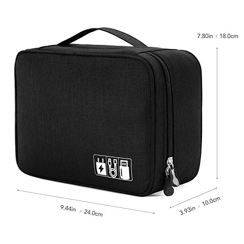 Electronic Organizer Large Travel Cable Organizer Bag Electronic Accessories Storage Case for Hard Drives, Cables, Phone, USB, SD Card, Gifts for Him/Her