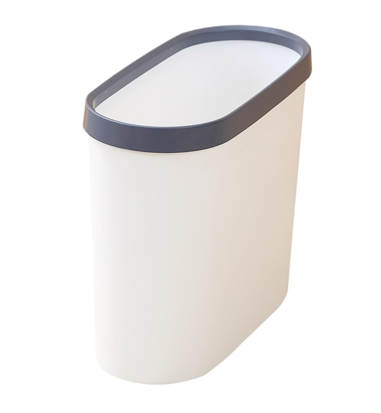 Cubo De La Basura Casa Papelera De Plástico For Espacios Estrechos, Baño Y Hogar Papelera Reciclaje(Black)