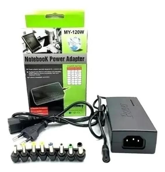 Carregador Fonte Universal Para Notebook TV Monitor, 96W | 9 Pinos Multi Conectores, Fonte Para Laptop, Bivolt 110/220v, Compatível Com Vários Modelos De Notebook, Globi Imports.