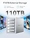 Yottamaster 5 Bay Hard Drive Enclosure, 10Gbps Daisy-Chain 5 Bay DAS, Aluminum USB C DAS Enclosure Support 110TB (5x22TB), Max Up to 330TB for 2.5