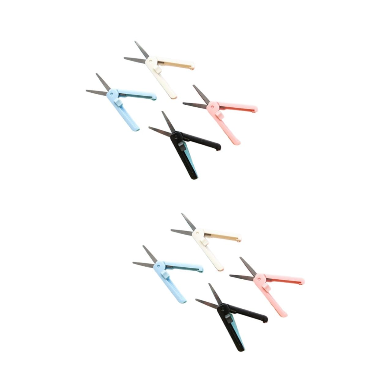 STOBOK 8piezas Tijeras Plegables Portátiles De Inoxidable Para Oficina Cocina y Manualidades Mini Cortadoras Seguras y Mixtos