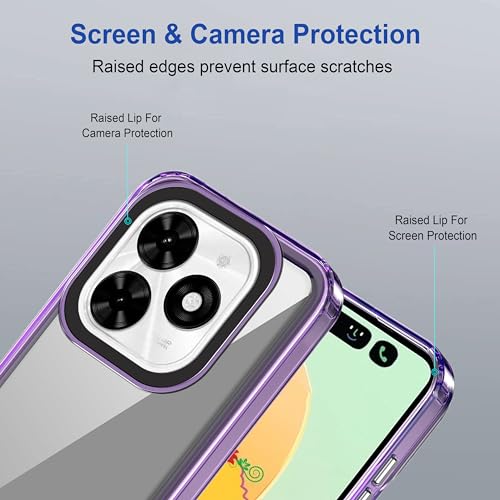Image of Zapcase Back Case Cover for Tecno Spark Go 2024 | Compatible for Tecno Spark Go 2024 Back Cover | Case Cover with Camera Protection | (TPU + PC | Translucent Purple)