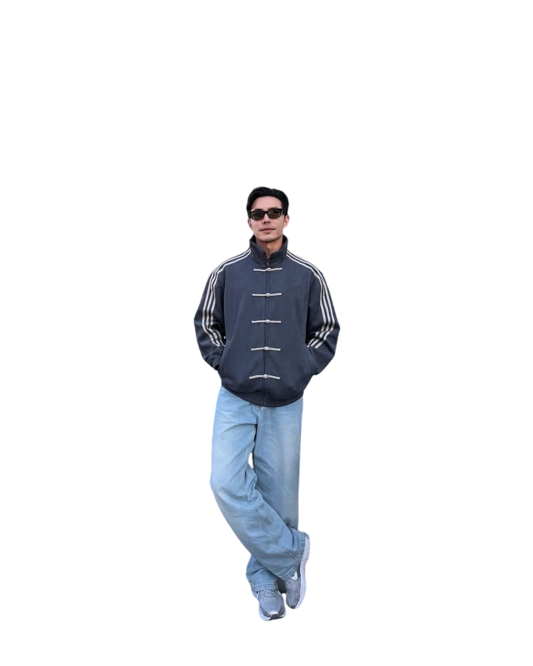 exotix Men's Chinese New Year Suede Jacket | High Neck Casual Winter Jacket with Striped Detail | Elasticated Cuffs | Regular Fit | Machine Washable-picture-8