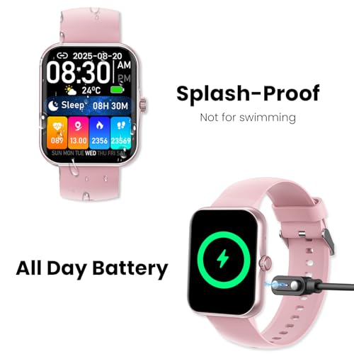 BJLBOJEY Kids Smart Watch Fitness Tracker for Boys Girls 4 to 12 Pink - Image 5