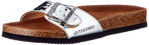 Les P'tites Bombes Rosa, Mule Femme, Argent Verni, 37 EU