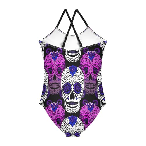 Girl Bathing Suits 3-10 Y Beach Apparel, Sugar Skulls2