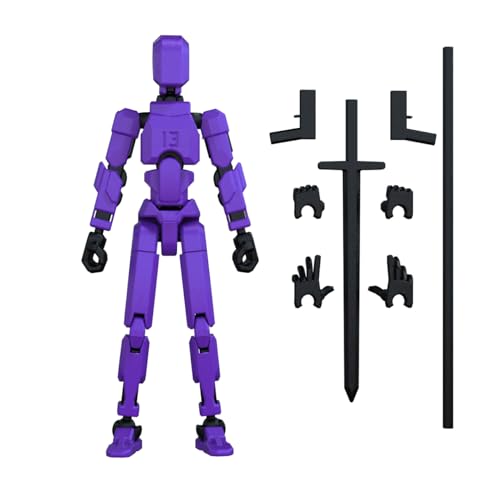 Image of MerryXD T13 3D Action Figure,Assembly Completed Dummy Nova Titan Lucky 13 Action Figure 3D Printed Multi-Jointed Movable Toy Purple