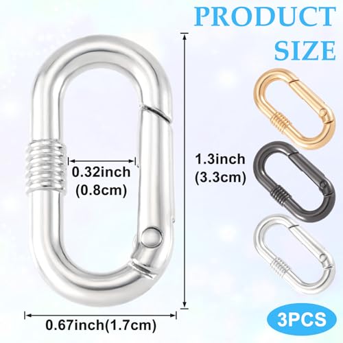 Image of Oval Spring Ring Clips, Metal Keyring Purse Clip