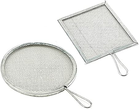 2Pcs Stainless Steel Ceramic Glaze Filter Mesh Glaze Mud Glaze Mud Strainer Sieves Pottery Tool for Clay Pottery Art Supplies, Round and Rectangle
