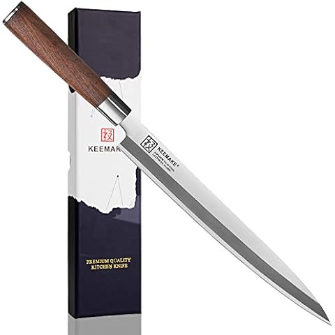 KEEMAKE 10.5 inch Yanagiba Knife with Rosewood Handle Cover