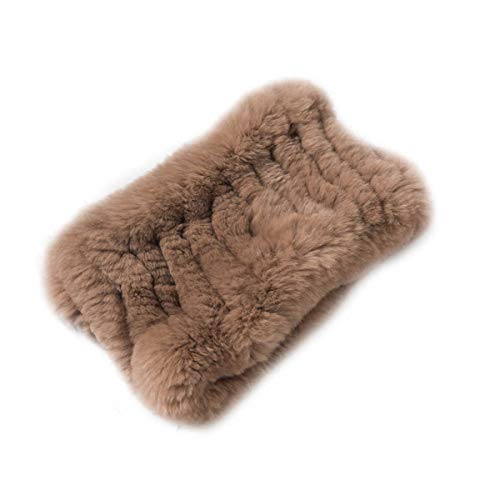 Women's Neck Warmer Genuine Rabbit Hair Circle Loop Scarf High Elasticity Winter