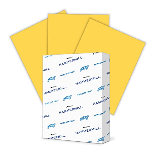 Image of Hammermill Colored Paper, 20 lb Goldenrod Printer Paper, 8.5 x 11-1 Ream (500 Sheets) - Made in the USA, Pastel Paper, 103168R