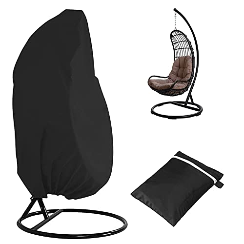 HQdeal 190 * 115 cm 210D Oxford Funda Impermeable para Silla de jardín con Forma de Huevo, Antipolvo, Grande, para Columpio, Cocoon, para Silla,...