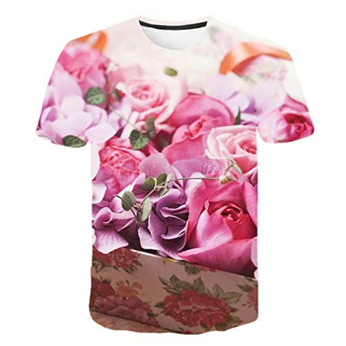 T-shirt d'été à fleurs 3D décontracté Haitpant Cbt-1183 grand choix de tailles homme femme enfant