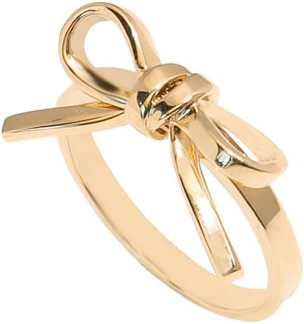 18k Gold Bow Ring 925 Sterling Silver Promise Rings Eternity Engagement Wedding Band Ring for Women tackable Forever Love Knot Ring 6