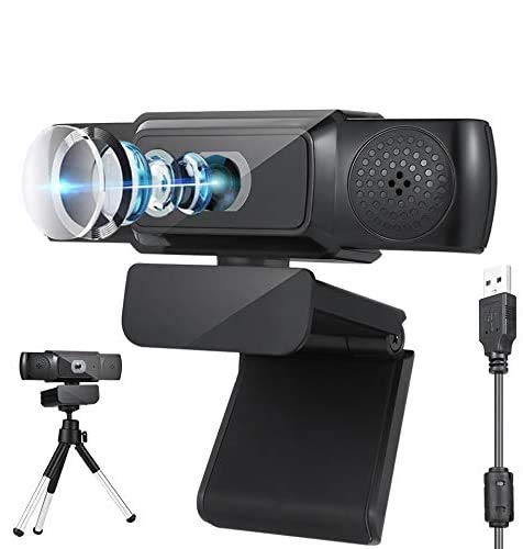 Auto Focus Web Camera with Dual Microphone Computer, HD 1080 Computer Web Camera with Tripod Driver Free Plug and Play Wide Range Compatibility, Camera Compatible with Computer