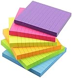 Early Buy - Blocs de notas adhesivos a rayas de 3x3, en 6 colores (6 blocs/paquete, 100 hojas/bloc)