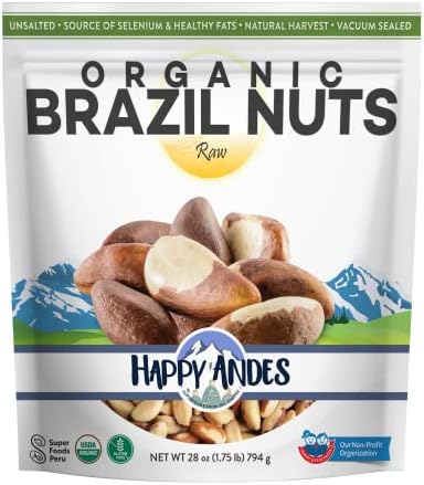 Happy Andes Real Organic Brazil Nuts 1.75 lbs -Non-GMO, Raw Whole nuts,Vacuum Sealed, Resealable bag, Low Carb, Keto Friendly, Vegan Snack, Unsalted, Natural Snack