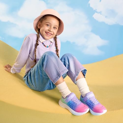 DREAM PAIRS Girls Shoes Kids Sparkle Tennis Running Athletic Lightweight Sneakers for Little/Big Kids Toddler,Size 12 Little Kid,Pink/Blue/Green,SDRS2411K — view 2
