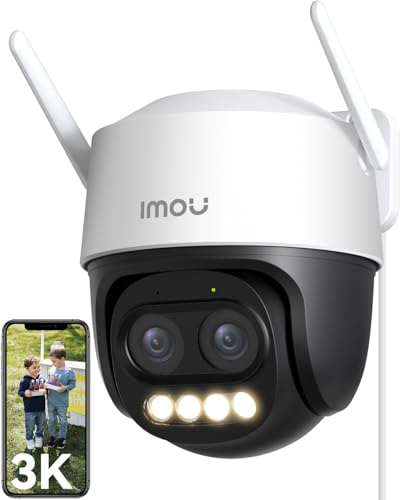 Imou 3K Dual-Lens Security Camera Outdoor with 12x Hybrid Zoom Outdoor CCTV Camera 360Surveillance Color Night Vision Human/Vehicle Detection Smart Tracking Wi-Fi 6 Stable Connection IP66