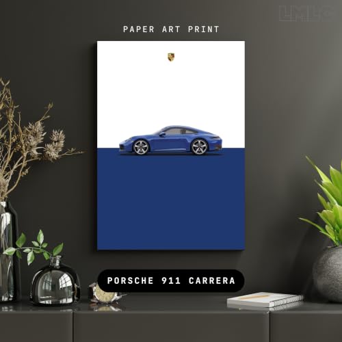 Image of Live Mad Live Crazy Porsche 911 Carrera Portrait Single Wall Paper Poster, A3 Size, 16.5L X 11.7W Inches Unframed Art Prints - Home, Bedroom, Living Room & Decor - Aesthetic, Matt Finish, Frame Not Included