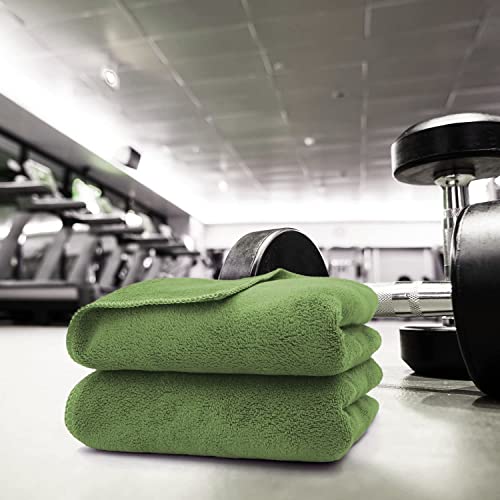 Image of Sassoon Unisex Microfiber Gym Towel in 450 GSM (Set of 2, Green) 40cmX60cm- Fast Drying & Light Weight Ultra Absorbent Sports Towel