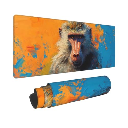 Gaming Tappetino Mouse XXL 1000x500mm Pad XXL Grande Orango giallo per con Bordi Cuciti e Base in Gomma Antiscivolo Migliora la Velocità per Gioco PC Ufficio T6150