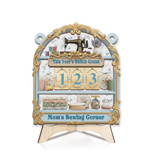 THUYPT Personalized Sewing Project Tracker Sign, Craft Progress Printed Wooden