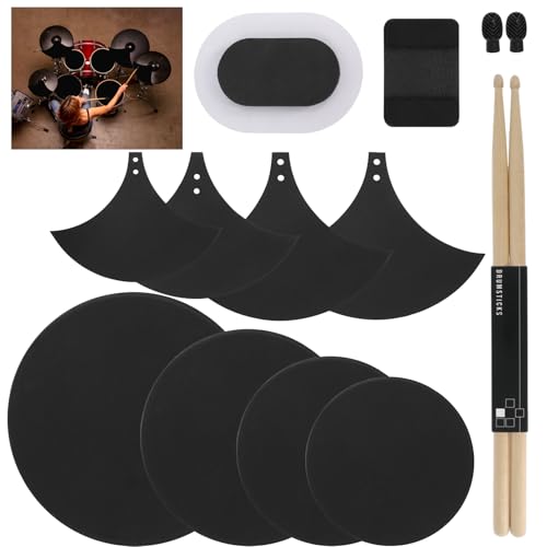 12-Piece Foam Drum Mute Pads Set with Cymbals