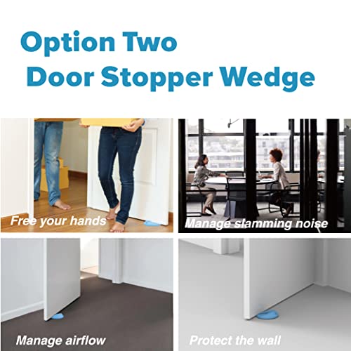Image of Neobay Upgraded Silicone Door Pinch Guard and Door Stoppers 2 Functions in 1 with 2 Free Hooks, Heavy Duty Finger Pinch Guard Prevents Finger Pinch Injuries, Slamming Doors. 2 Packs, Blue