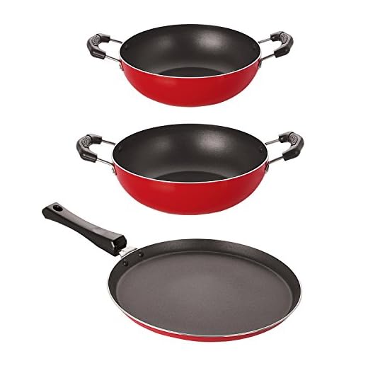Nirlon Non-Stick Gas Compatible Aluminium Base Cookware Utensils Combo Set Offer, 2.6mm_FT11_KD10_KD11
