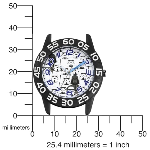 Image of STAR WARS Kids' Plastic Time Teacher Watch, Analog Quartz Nylon Strap Watch