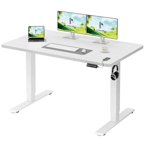Homall Bureau Assis Debout 120cm, Bureau Réglable en Hauteur Électrique, 3 Hauteurs de Mémoire pour Travailler, Système Anti-Collision, Crochet pour...