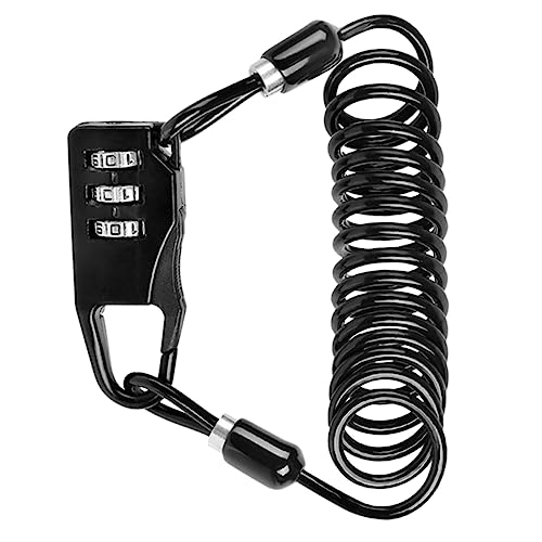 BESPORTBLE 1 Pc Candado código secreto scooter bycicle motoazadas portàtils dispositivo cerradura de combinación huella dactilar seguridad de casa equipo bloqueo de ciclismo cerrar Black