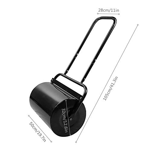 aHUMANs Heavy Duty Garden Roller,38L Garden Roller Metal Garden Hand Grass Lawn Aerator Push/Tow Poly Lawn Roller