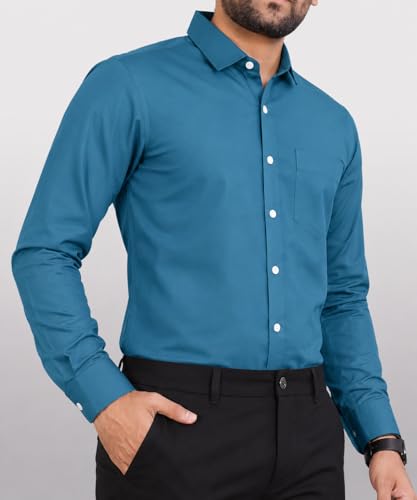 Image of CB-COLEBROOK Men's Casual, Regular Fit, Solid Colour, Lightweight, Button Down, Casual Wear, Shirt with Pocket. Suitable for Office & Casual Use