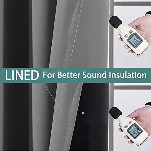 Image of Yakamok 100% Blackout Curtain for Patio,Extra Wide Blackout Curtain Panel for Patio Doors,100W x 96L, Grey, 1 Panel