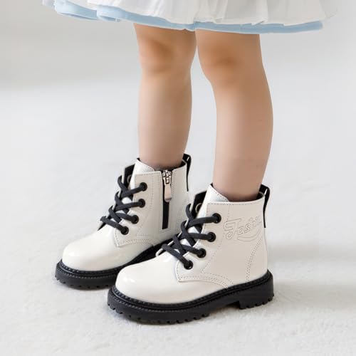 Sonsage Boy Girl Ankle Boots Waterproof Non-Slip Leather Chelsea Boots Little Kids Toddler Snow Winter Combat Ankle Work Booties Size US 5.5-9.53