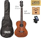 Luna Mahogany Tattoo Concert Ukulele LEFTY w/Strings,Tuner & CP, UKE TC MAH L COMP