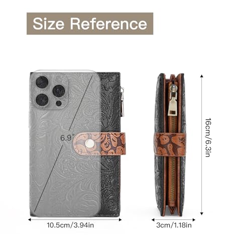 Image of GOIACII Women's Wallet RFID Blocking Leather Trifold Credit Card Holder
