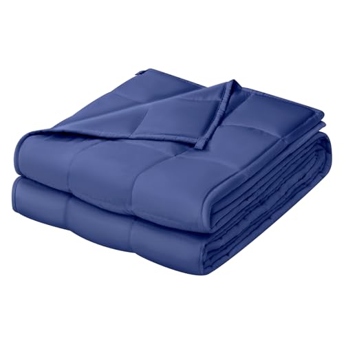 Image of ZonLi Weighted Blanket for Adults (60 inchx80 inch, 15lbs, Dusk Blue) Queen Size High Breathability Cooling Heavy Blanket, Soft Material with Premium Glass Beads, All-Season, Easy Care