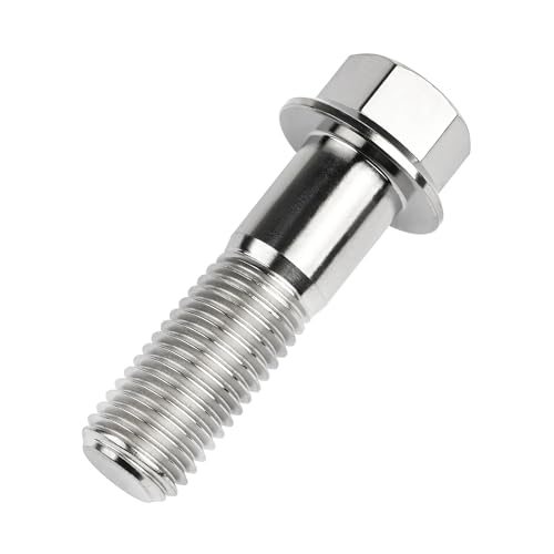 Image of Titanium Bolt M12 30 35 40 45 50 55 60 65 70 75 80 85 90mm Hex Small Flange Head for Motorcycle Car Modification Pack of 4 (M12x40mm Pitch 1.25, Silver)