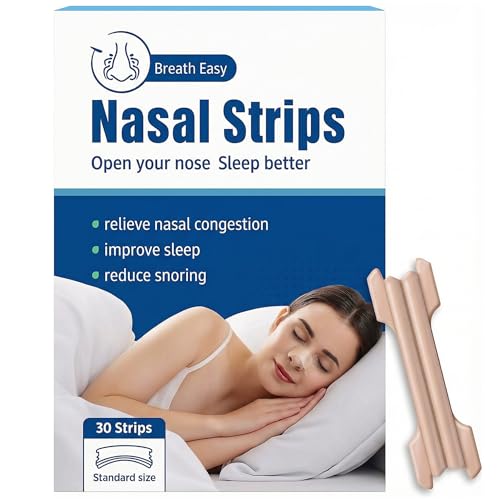 reath Easy Nasal Strips for Sleeping Comfortable & Breathable Nose Strips to Support Nighttime Breathing & Athletic Performance 30/50/120 Count Options (30)