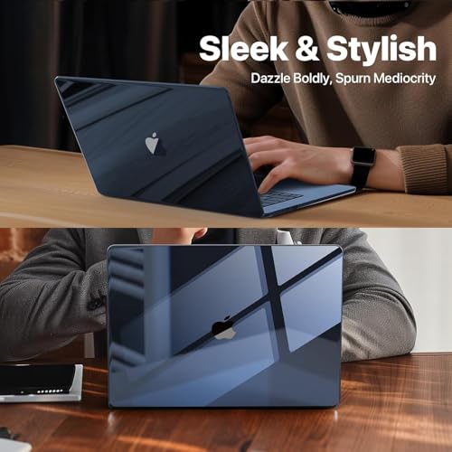 Image of Soonjet for MacBook Air 15 inch Case M5 M4 M3 M2 2026-2023 Laptop Cover | Crystal Clear Midnight Blue, Color Match, Protective Hard Shell, Ultra Thin & Light, Anti Crack, Non Slip, Snap on Plastic