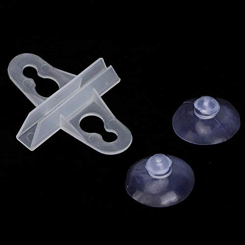 Image of Zerodis 40 Pcs Aquarium Separation Clip, PVC Fish Suction Cup Separating Board Divider Support Clip with 80 Suction Cup Fish Isolation Divider (White)