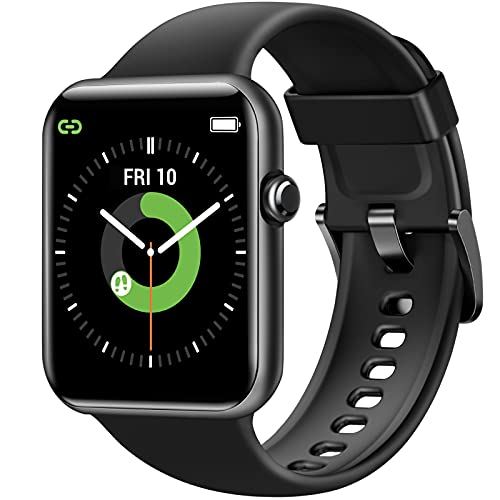 Letsfit IW2 Smart Watch, 1.55 Inch LCD Color Screen Smartwatch for Android and iOS Phones, Heart Rate Monitor & Blood Oxygen Saturation, 5ATM Waterproof Pedometer Fitness Tracker for Men Women