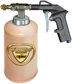 مسدس طلاء سفلي Woolwax Pro مع ربع لتر كامل من قش الصوف بلون شفاف.