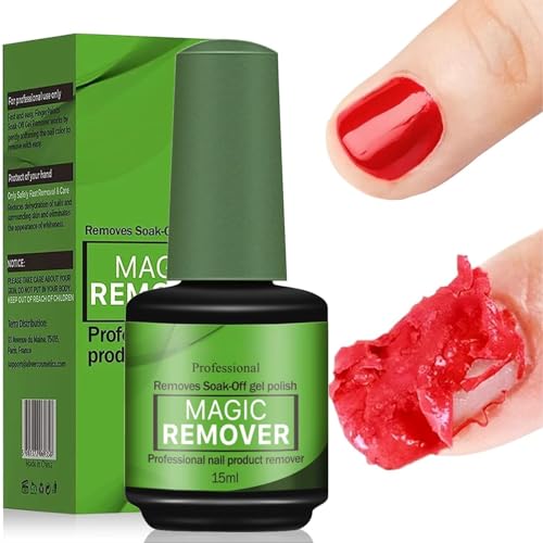 15ML Gel Nail Polish Remover Magic Gel Polish Remover for Nails Professional Remove Gel Nail Polish Quick & Easy Polish Remover In 2-3 Minutes