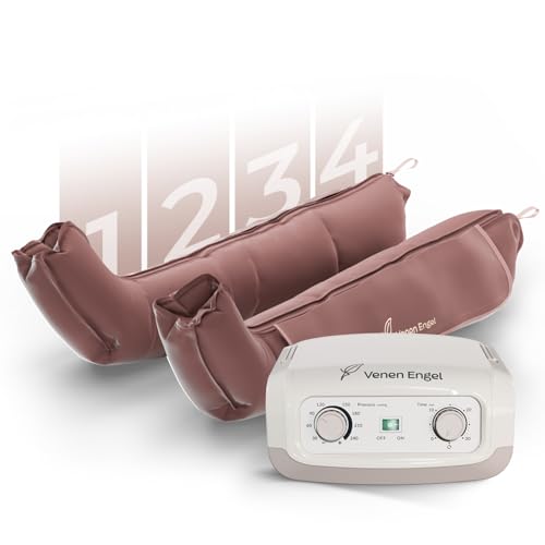 Venen Engel Mini Kompressionsmassagegerät mit Beinmanschetten | 4 Luftkammern | Luftdruckmassage von Fuß bis Oberschenkel für Entspannung Durchblutungsförderung & leichte Beine